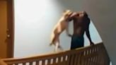 Man drops puppy over apartment stairwell, causing dog painful injuries