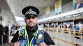 Manchester Airport is being patrolled by hooligan 'spotters' for the next four weeks