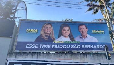 Placas com fotos do prefeito de São Bernardo e sobrinha pré-candidata geram briga judicial