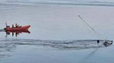 Moment yacht sinks off North Wales coast as two rescued from water