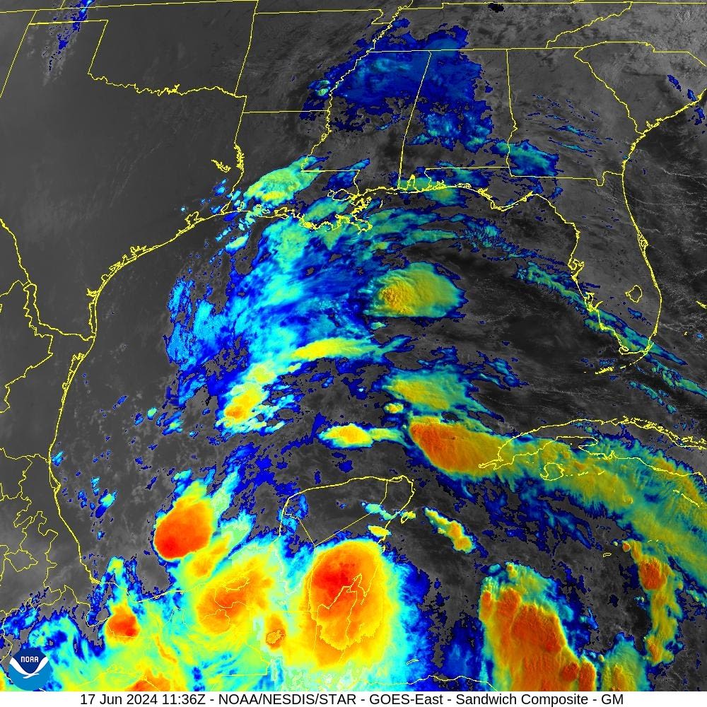 National Hurricane Center tracking system east of Florida as Hurricane Hunters head to Gulf