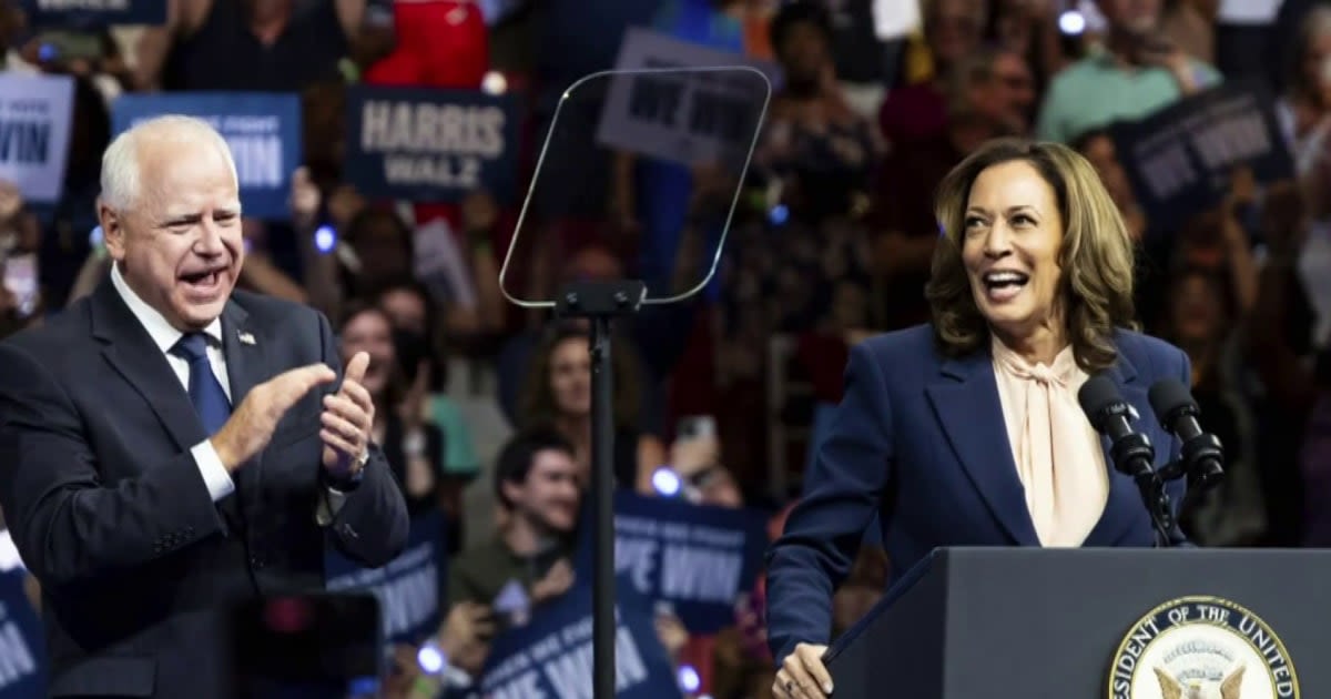 Harris is leading or tied with Trump in all but one swing state, polling shows