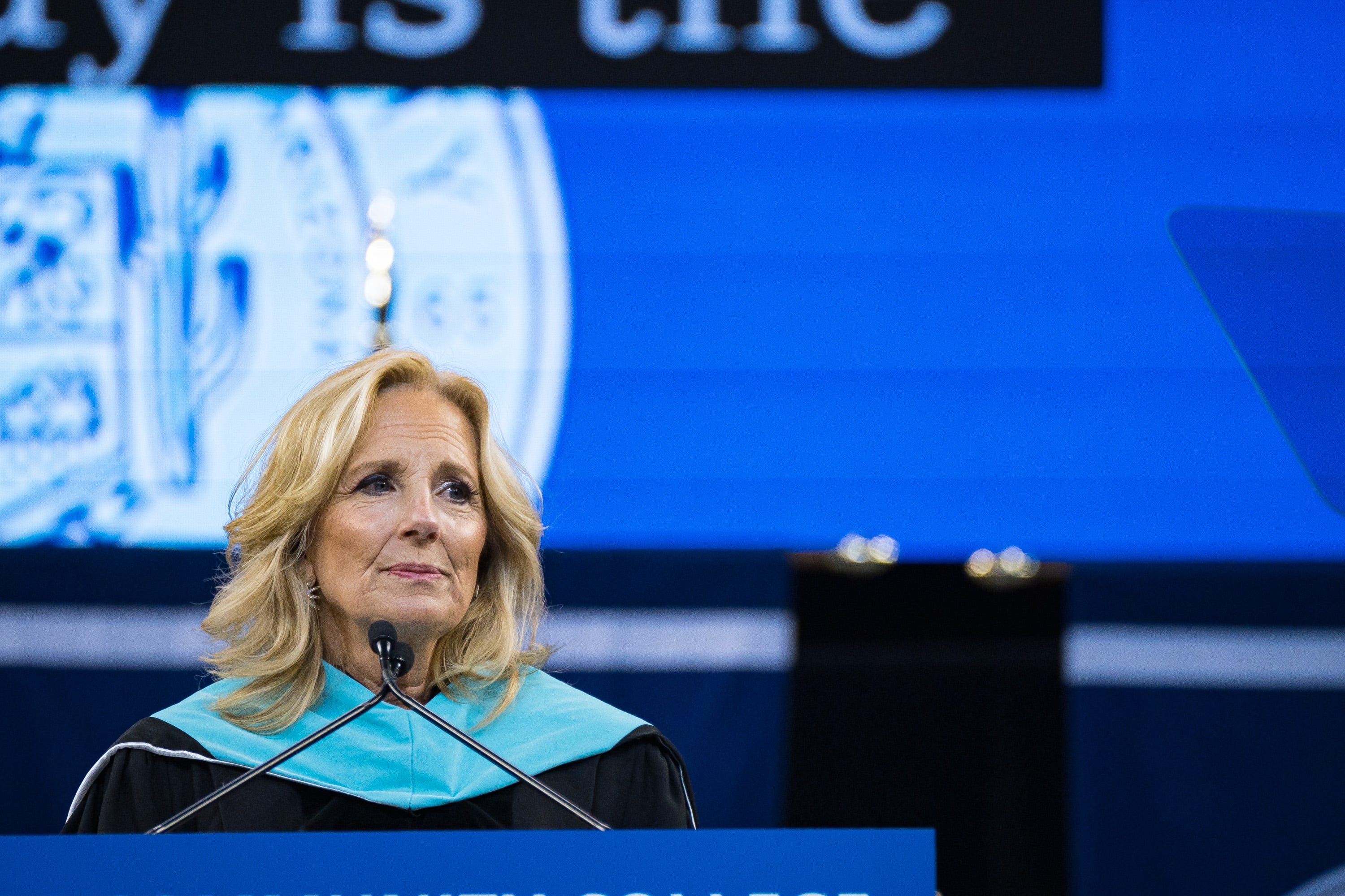 Jill Biden calls for free community college while giving keynote speech at MCC graduation