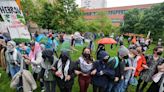 Protesters descend on Drexel University’s quad to erect a new encampment