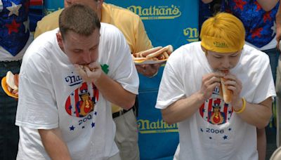 Joey Chestnut vs. Takeru Kobayashi live hot dog eating competition taking place on Labor Day