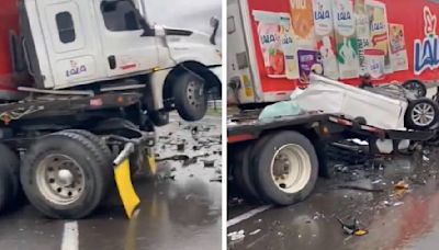 Caos en la Autopista México-Querétaro: hay 30 kilómetros de fila por choque que dejó 3 muertos