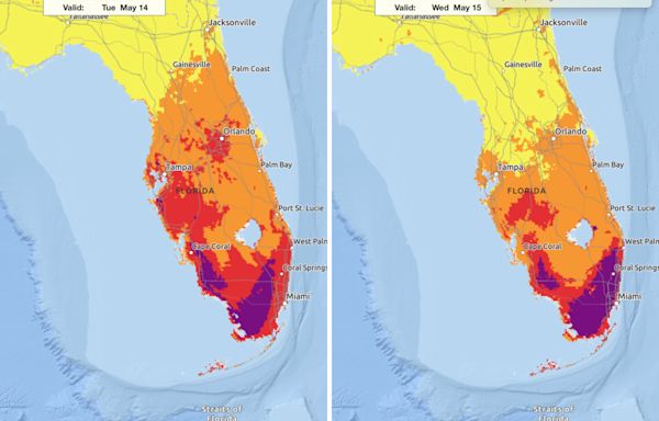 Map shows "extreme" heat risk warning as Florida braces