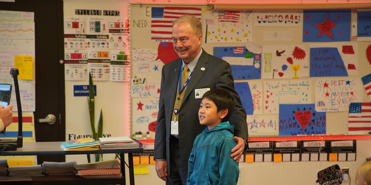 Student winners of Fargo’s “Mayor for a Day” essay contest introduced