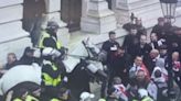 Horrific moment rowdy St George's Day crowd launches attack at police horse