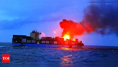 Day 3: Fire continues aboard container Maersk Frankfurt | Goa News - Times of India