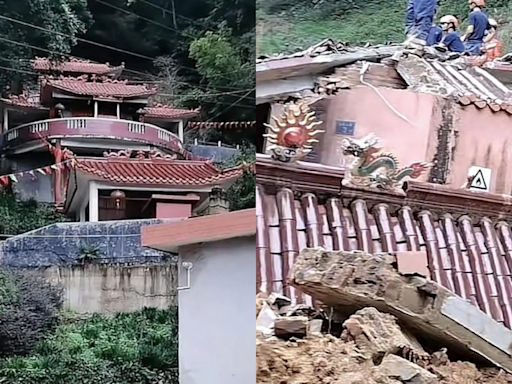 福建暴雨災情頻傳！百年古寺遇山崩倒塌 「一家6口躲雨」慘遭活埋