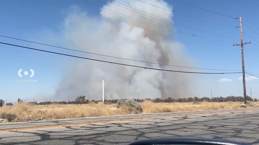 High heat, gusty winds driving Palmdale brush fire