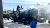 Trash truck erupts in flames, chars parked cars in Los Angeles neighborhood