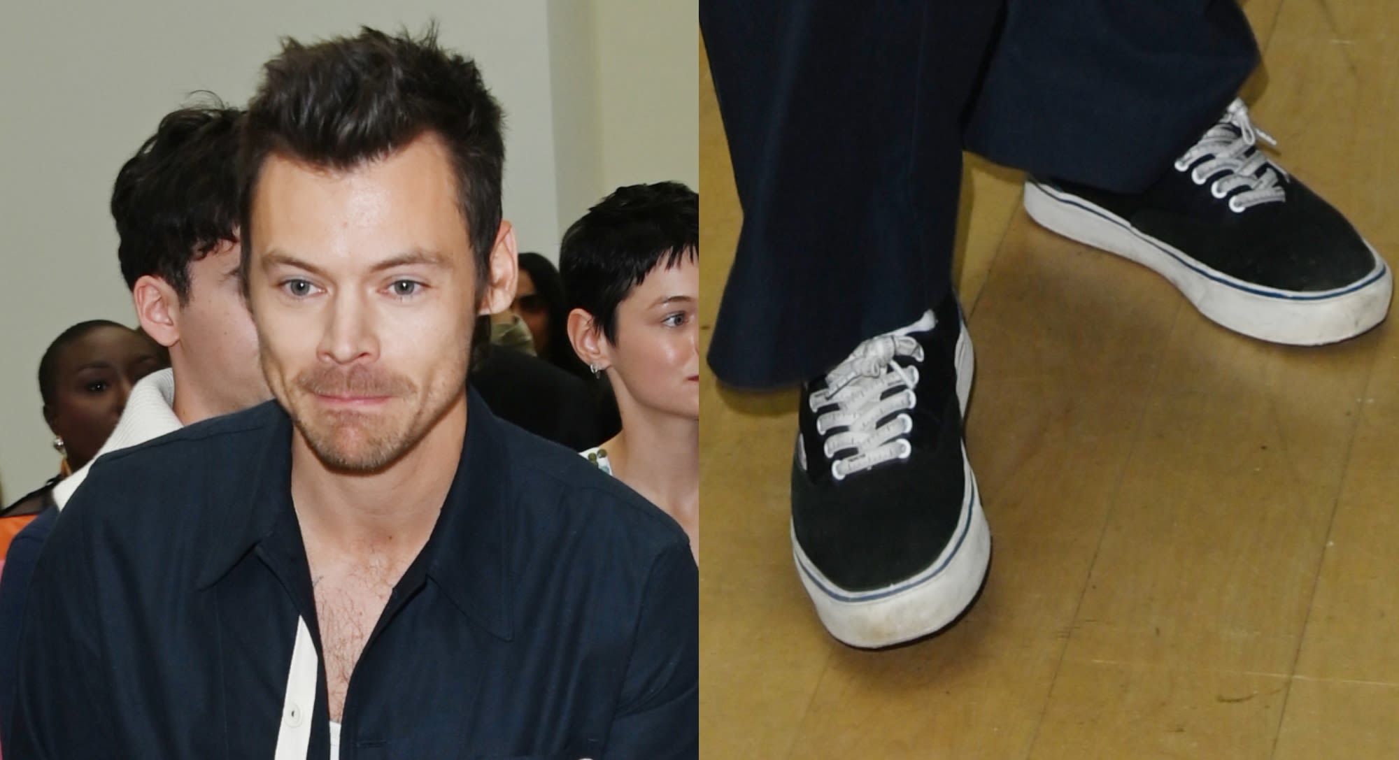 Harry Styles Pulls Out Trusty Vans, Adds Mini-Mullet at London Fashion Week 2024