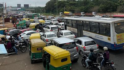 Bengaluru Traffic Woes: 4 kilometres in 40 minutes as Hebbal flyover work drags on in north Bengaluru