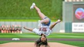 Olympic Gold Medalist Suni Lee Flips into an Epic First Pitch at Minnesota Twins Game