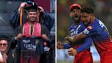Watch: Fan flaunts RCB jersey during convocation in US after playoffs qualification