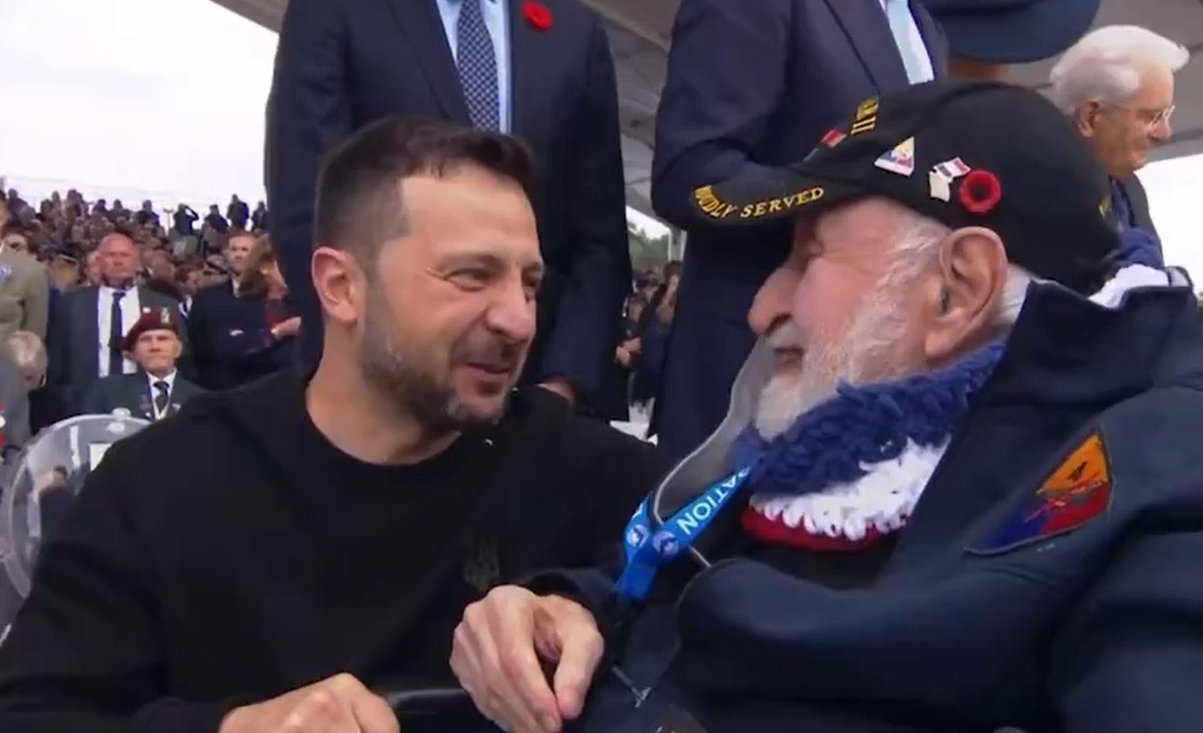 Zelensky's emotional moment with American D-Day veteran