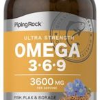 【活力小站】Piping Rock Omega 3-6-9 魚油-亞麻籽油-琉璃苣油 240顆