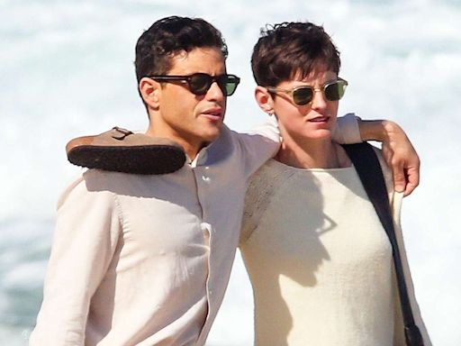 Rami Malek and Emma Corrin Hold Hands During a Barefoot Stroll on the Beach in Brazil