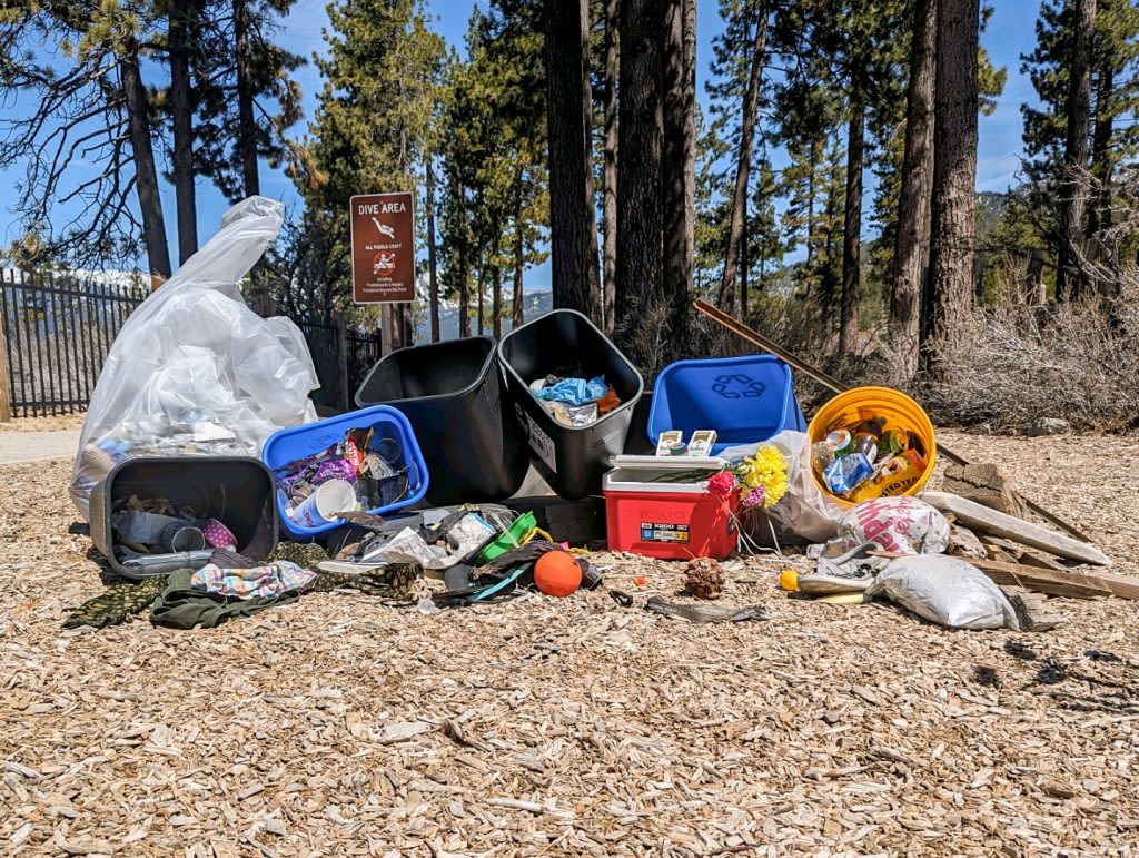 Celebrating a community cleanup at Sand Harbor State Park