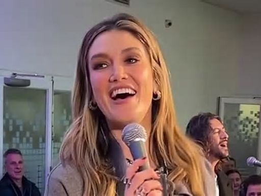 Delta Goodrem seen for first time since Kyle Sandilands' extraordinary claims about pop star's 'disgusting act' with ex Brian McFadden