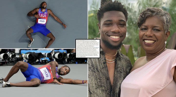 Noah Lyles' mother calls out Olympics security team as she makes shock claim after he collapsed