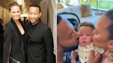 Chrissy Teigen Posts Adorable Video of Her and Husband John Legend Smooching Son Wren: 'Kiss Sandwich Is Back!!'