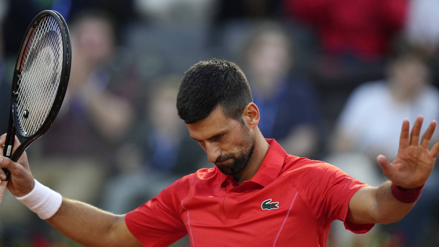 Djokovic wins his opener at the Italian Open after a month off. Defending champ Rybakina withdraws