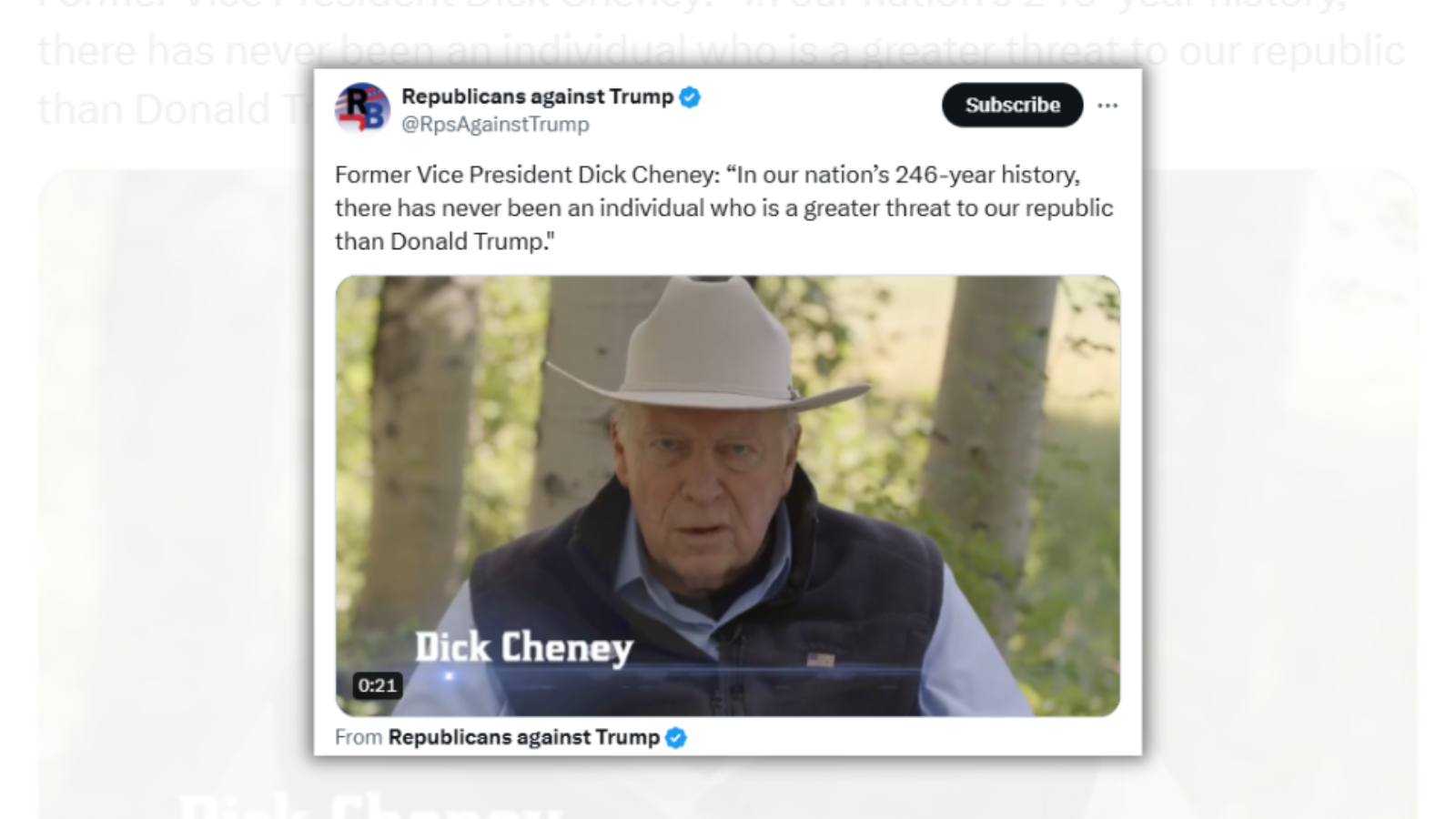 Fact Check: Video of Dick Cheney Calling Trump the Greatest Threat to US Since Its Founding Is Real