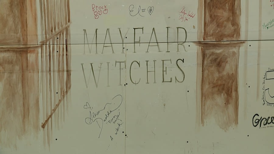 ‘Mayfair Witches’ wall at The Ranch film studios in Louisiana