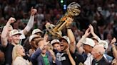 The Boston Celtics accepting the NBA’s 2024 Larry O’Brien Championship trophy