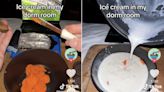 College student shows how to make ice cream in a dorm room using just Halloween Oreos