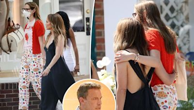 Jennifer Lopez, stepdaughter Violet wrap their arms around each other in the Hamptons as Ben Affleck remains in LA