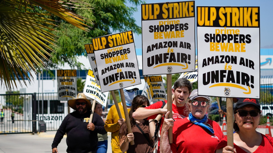 Southern California Amazon workers strike at one of company’s major West Coast air hubs