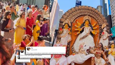 Indian Diaspora’s Durga Puja Celebration At Times Square Divides Devotees: ‘Puja Or Concert?’