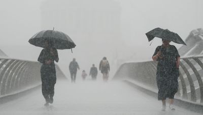 Thunderstorms bring risk of 'torrential downpours' to England and Wales