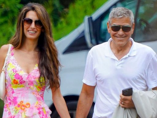 George and Amal Clooney enjoy romantic dinner in St Tropez – after he is dragged into nepo-baby debate