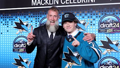 San Jose Sharks surprise Macklin Celebrini by having Joe Thornton announce No. 1 overall NHL pick