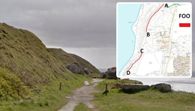 Coast path closed due to landslip on Portland