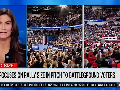 CNN’s Kaitlan Collins Takes On Trump Crowd Size Complaints With Trump-Kamala Harris Splitscreen