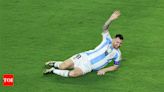 Lionel Messi exits Copa America final early with apparent leg injury - see pics | Football News - Times of India
