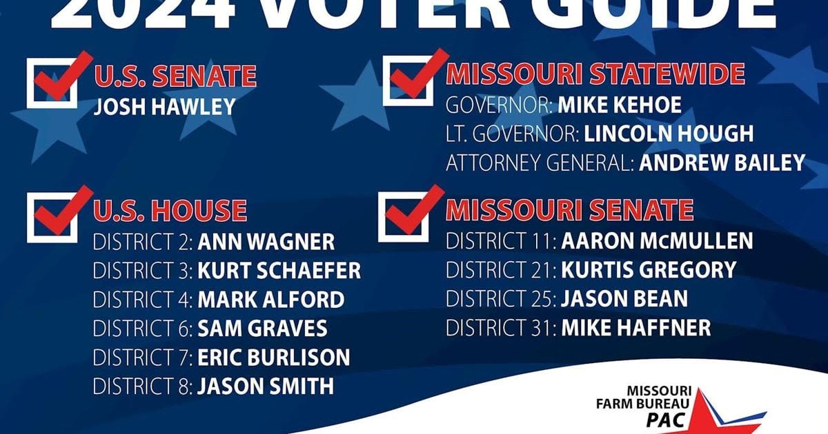 Missouri Farm Bureau endorses candidates for August 6th Election