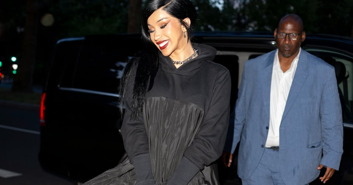 Cardi B Turns An Upcycled Prom Dress Into a Paris Fashion Statement