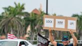 Protesters gather near Mar-a-Lago Thursday after jury convicts Trump in hush money trial