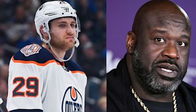 Leon Draisaitl takes a shot at NBA legend Shaquille O'Neal.