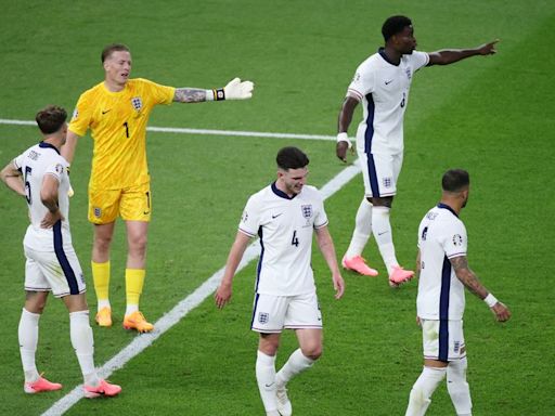 Declan Rice confronts Jordan Pickford as England's Euro 2024 dream turns into nightmare