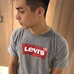 美國百分百【全新真品】Levis T恤 短袖 上衣 T-shirt 休閒 Logo 經典 男 灰色 S號 J358