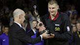 NBA Commissioner Adam Silver presents Nikola Jokic with MVP trophy before Denver Nuggets Game 5 win: "What a run"