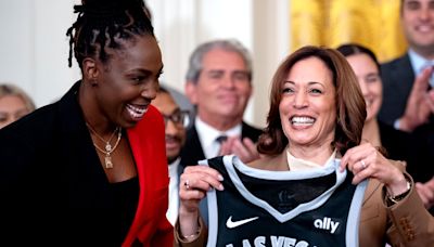 Joe Biden and Kamala Harris honor the WNBA's Las Vegas Aces at the White House